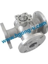 API/DIN stainless steel 304 flange Three way ball valve